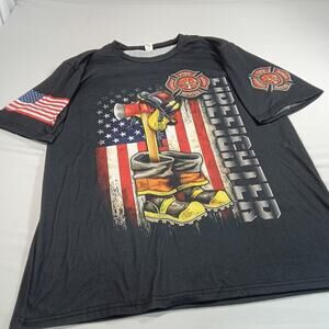 Chaos Monkeys Firefighter Tee • Black Large • Courage & Rescue Graphics